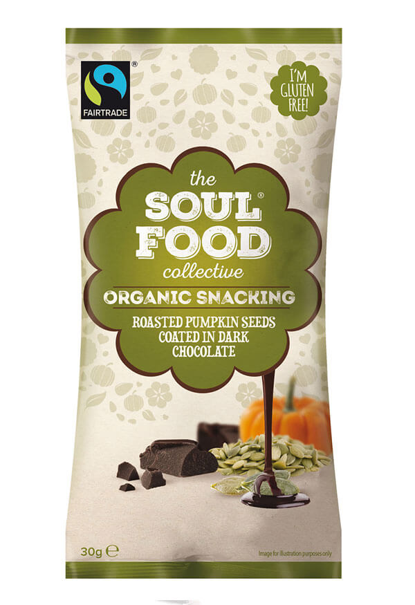 Soul Food Collective organic snack pumpkin seeds dark chocolate