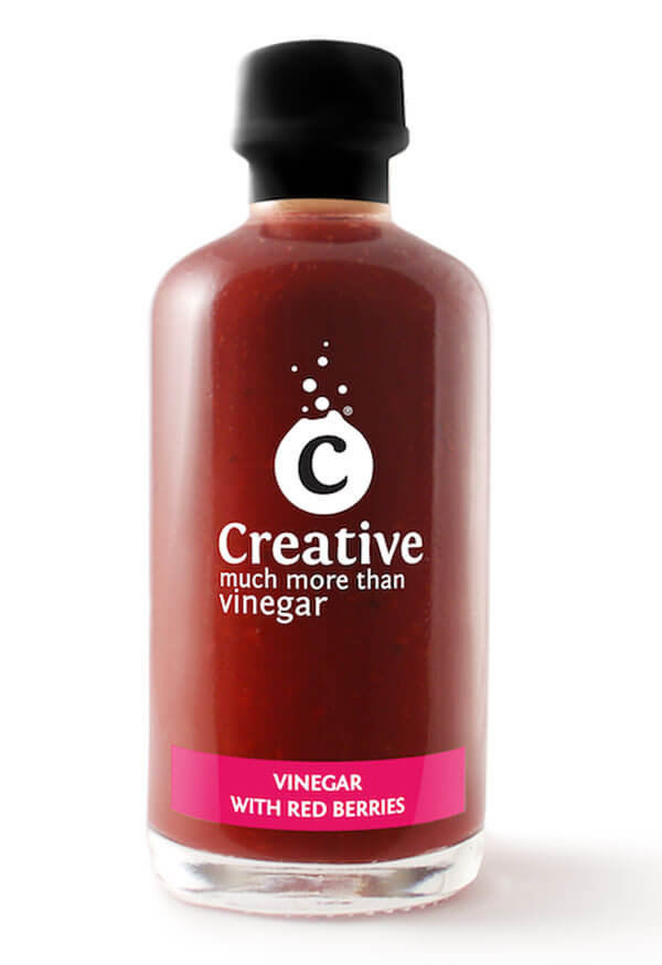 creative fruit vinegar with red berries